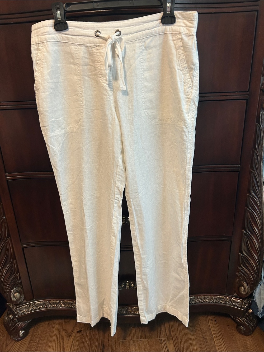 Women’s White Drawstring Casual Pants